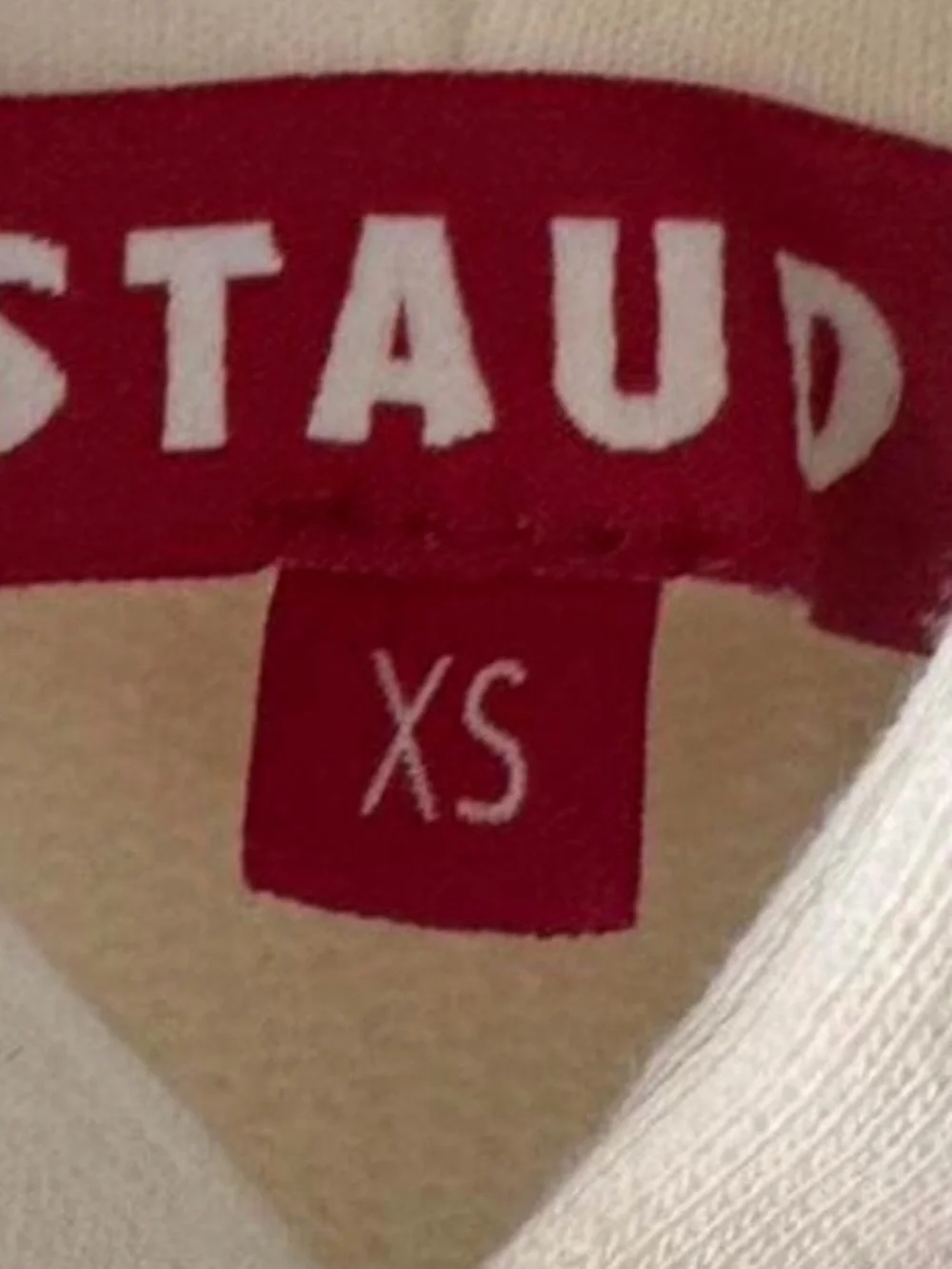 STAUD Off White NWT Hoodie with Black Dog Embroidery Sz XS (oversized)